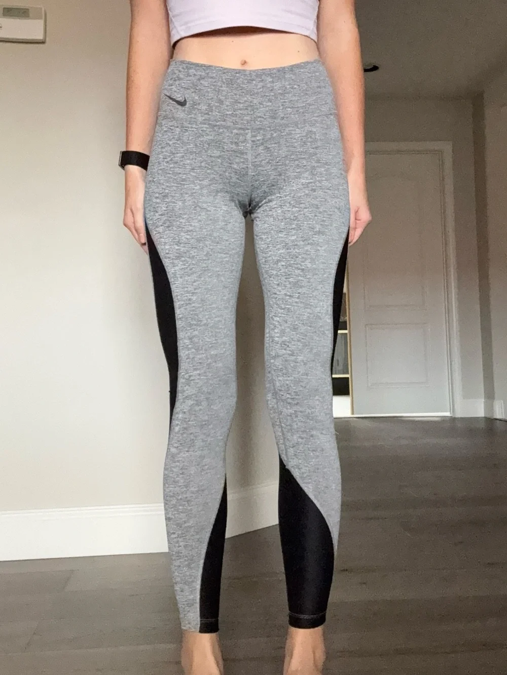 Nike Gray and Black High-Waist Performance Jeggings